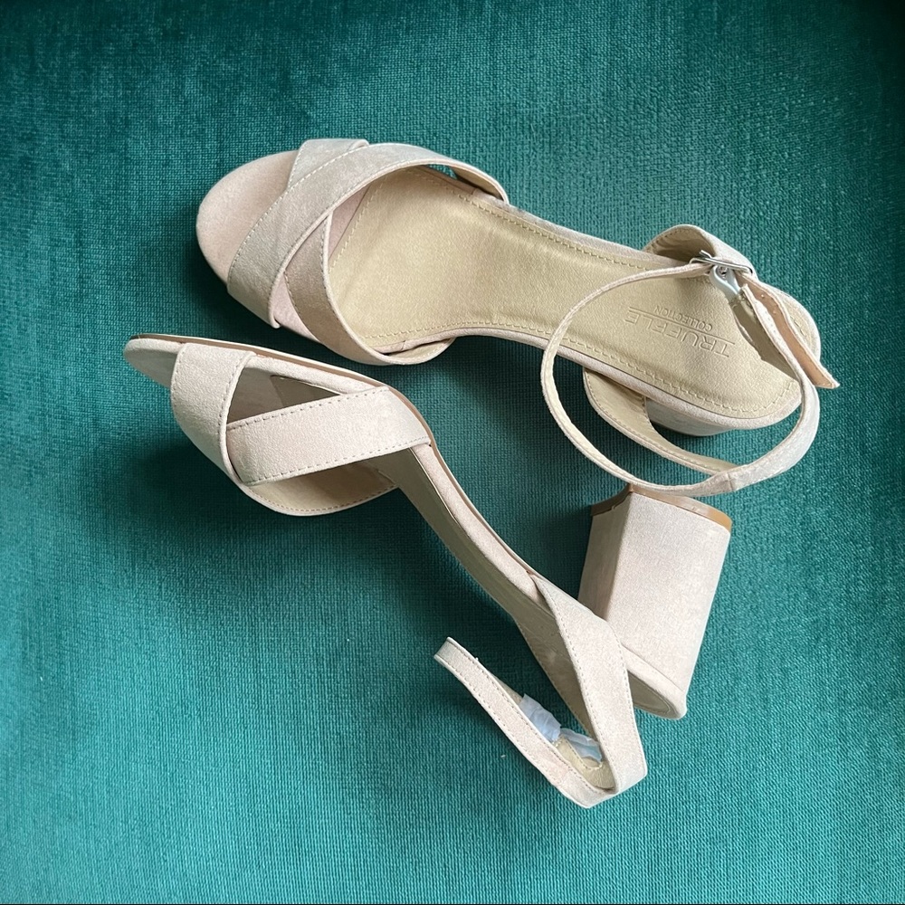 Truffle Collection nude block heel sandals